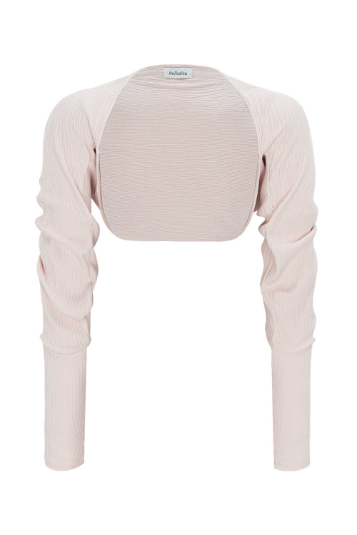 COTTON BASIC BOLERO-BABY PINK