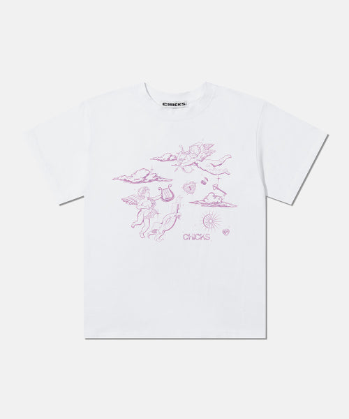 PIECE OF HEAVEN DTP Graphic Short Sleeve Logo TEE-White