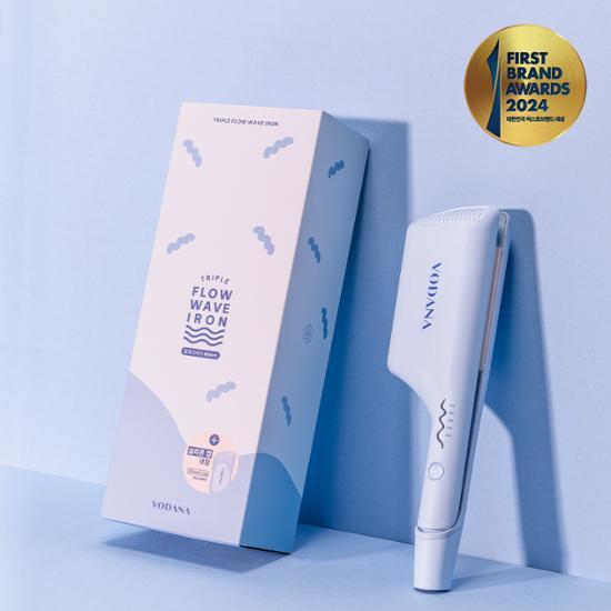 [Mun Ga-young Pick] Vodana Triple Flow Wave Iron 40mm Creamy Blue (Wave Perm)