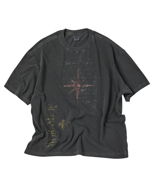 サンピグメント 半袖Tシャツ ブラック チャコール