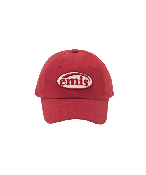 TONE ON TONE EMBLEM BALL CAP-RED