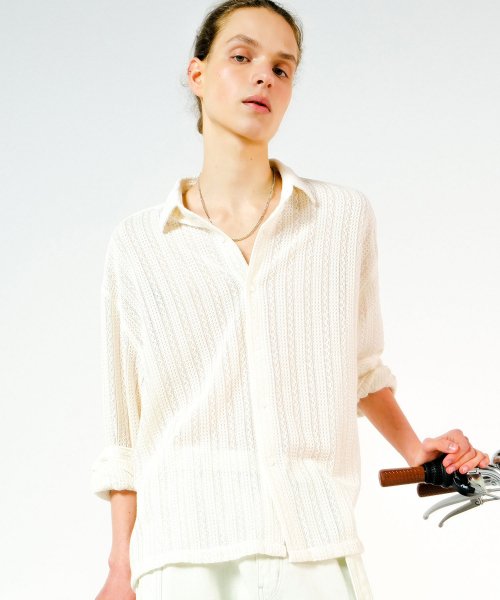 ANOBLIR Crochet Shirt [Ivory] - Size & Review | Musinsa