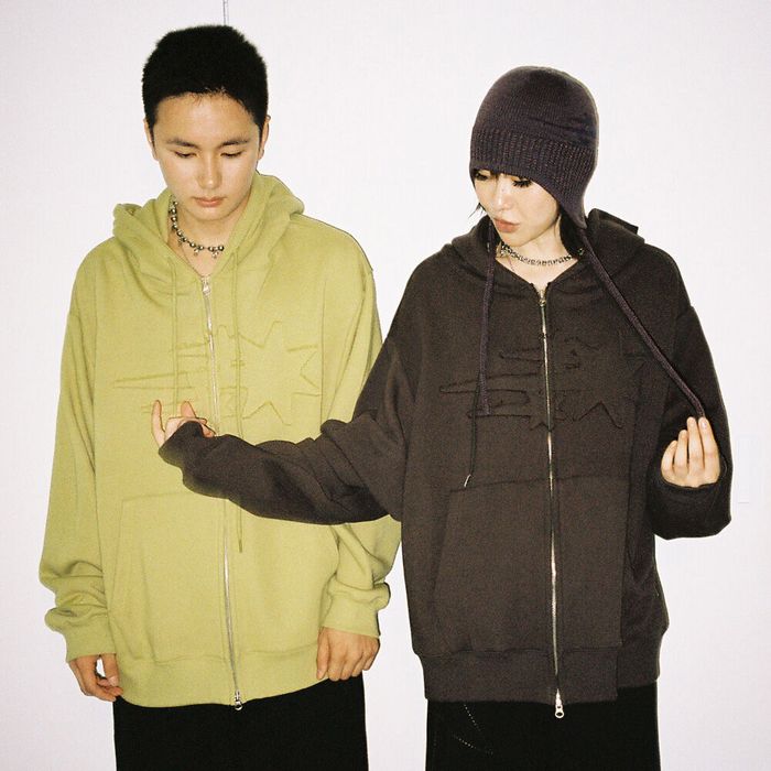 3STAR LOGO ZIP HOODIE_BROWN(NG2EFUM480A)