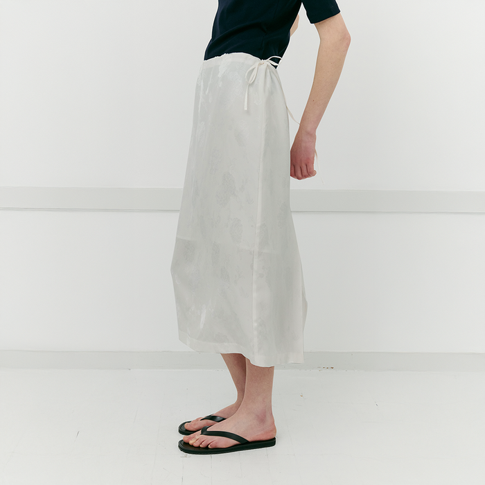 Jacquard Satin Skirt_White