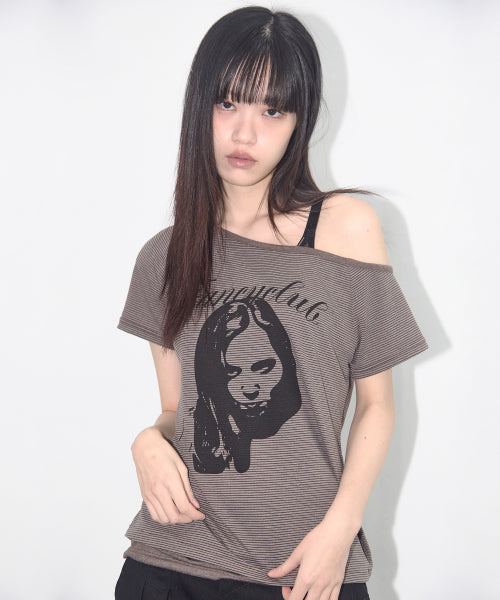 Mystic One Shoulder Tee (BROWN) F25QB107