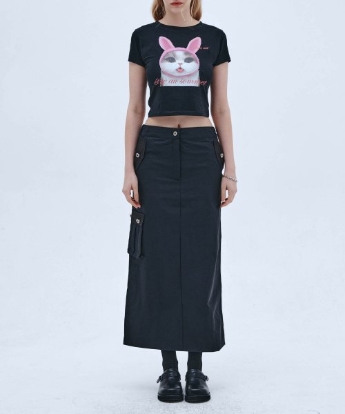 Line cargo skirt (black)