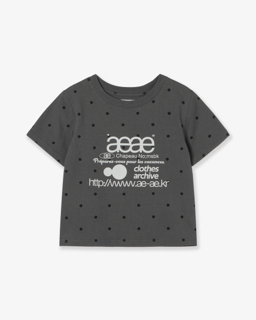 WEB LOGO DOT CROP T-SHIRTS [CHARCOAL]