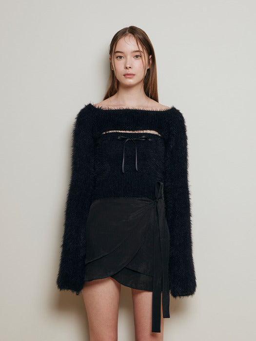 Liv knit bolero set (Black)