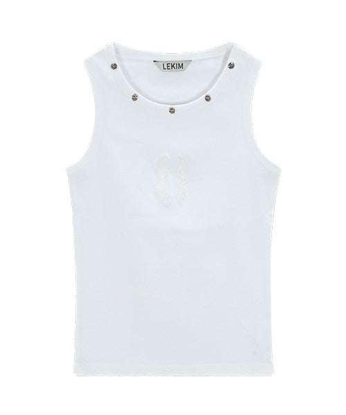 LWE Stud Sleeveless White