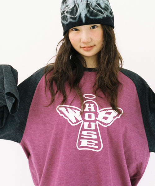 Web Angel Raglan Long Sleeve - Purple/Charcoal