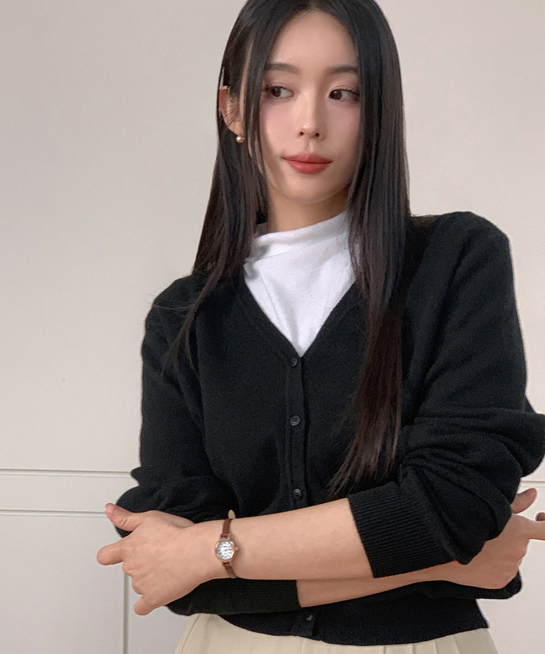 K-Club [Exclusive] [Self-produced / surpassed 130,000 copies!/New Color Add!/S-L] #Spring🌷Only Premium Soft Gold Ornament Knit Cardigan (guest look/office look/attendance look/spring cardigan/crop cardigan/crop cardigan)