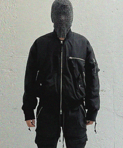 MULTI ZIPPER BOMBER JACKET [BLACK]